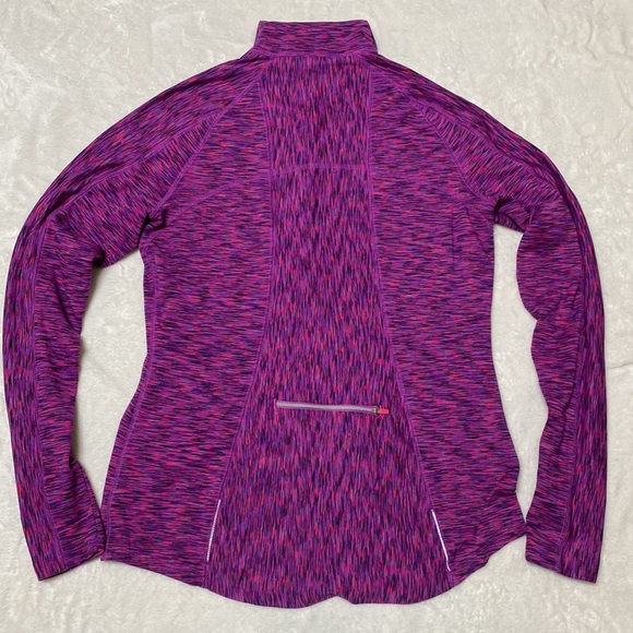 Athleta Mendoza Long Sleeve Purple Space Dye Half Zip Pullover Top Sz - Picture 8 of 11